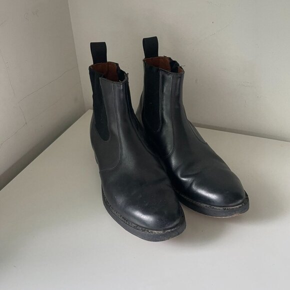 Dack's Leather Slip-on Chelsea Boots Shoes Mens 8 Black Versatile Modern Classic - Picture 2 of 11